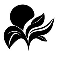 Abstract Black and White Floral with a Central Circle, Evoking Nature and Modern Minimalism. vector