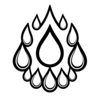Black and White Illustration of Concentric Water Drops in a Circular Pattern. vector