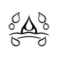 Minimalist monochrome illustration of stylized tears, creating a visual representation of sadness, sorrow, and grief on a stark white background. vector