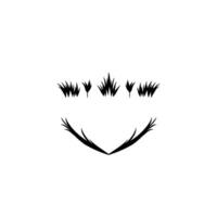 Minimalist Black and White Illustration Depicting Abstract Botanical Forms, Grass and Vegetation, on White Background. vector