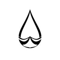 Abstract, Minimalist Depicting a TearDrop Shape with an Intricate, Symmetrical in Black Against a White Background. vector