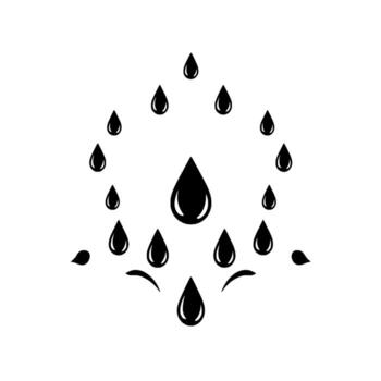 resumen ilustración de simétrico lágrima gotas arreglado en un forma con un lustroso, minimalista en blanco antecedentes. vector