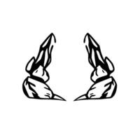 Symmetrical Black and White Illustration of Two Abstract, Crystalline Structures Facing Each Other, Evoking a Sense of Balance and Intrigue. vector