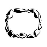 Monochromatic Illustration of a Circular Ring Formed by Stylized Stone Shapes on a White Background. vector