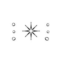 Minimalist Composition Starburst with Arrows and Three Circles Flanking Each Side on White Background. vector