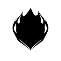 Bold Black Diamond Shape with Flamelike Outlines on a White Background, Suggesting Energy and Modern Minimalism vector