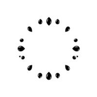 Abstract Black TearDrop Forming Circular Pattern On A White Background, Resembling A Watermelons Core. vector