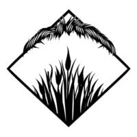 Silhouette of Reeds and Foliage within a Diamond Frame, a Minimalist NatureInspired . vector