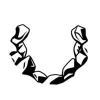 Abstract Black and White Illustration of a Curving, Faceted RibbonLike Shape on White Background. vector