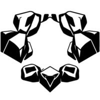 Geometric Abstract Composition in Black and White Symmetrical Polygonal Forms Arranged in a Circular Pattern. vector