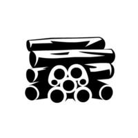 Monochrome Illustration of Stacked Logs A Simplistic Representation of Firewood, Black and White, with a Clean, Minimalist Aesthetic. vector