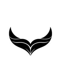Bold Black Leaf Shape on White Background Minimalist, Stylized, and Abstract Resembling a Modern Element. vector