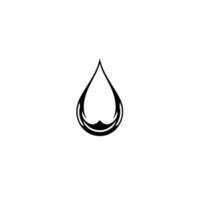 A minimalist stylized black teardrop with subtle, curved interior on a pristine white background. vector