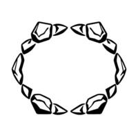 A Stylized Black and White Stone Bracelet, Circular Composition on a White Background, Minimalist . vector