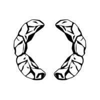 Stylized stone bracket , symmetrical composition, stark monochrome contrasts, polygonal elements, abstract concept for . vector