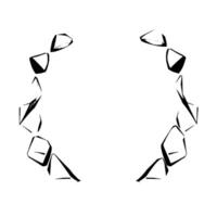 Geometric Black and White Ring of Abstract Polygonal Shapes, Symmetrical , Minimalist Art vector