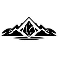 A stylized symmetrical mountain range , featuring a central geometric peak with abstract, jagged elements. vector
