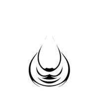Abstract Black Ink Water Drop on White Backdrop, Featuring Layered Arcs and Minimalist Aesthetic. vector