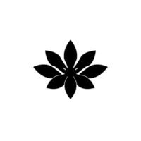 Minimalist Black Star Anise Flower on White Background, Modern Geometric , Clean and Sleek Aesthetics. vector