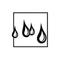 Minimalist Black and White Water Droplets Inside Square Frame, Clean Symbolizing Fluid, Liquids vector