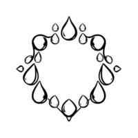 Artistic Black and White Geometric of a DiamondShaped Frame Decorated with Stylized Tear Drop Shapes for Aesthetic Decoration. vector