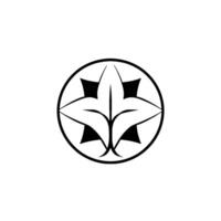Intricate Black and White Circular Featuring a Stylized Floral Motif and Geometric Star Elements. vector