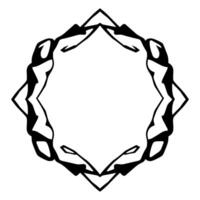 Abstract Black and White Geometric Border Composed of Mountain and Curve Shapes, Decorative and Symmetrical . vector