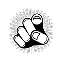Finger pointing at you in comic style vector