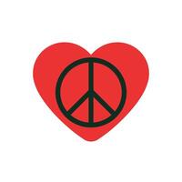 A peace sign in a heart shape vector