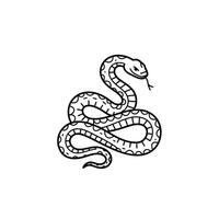 A snake is drawn in black and white on a white background vector