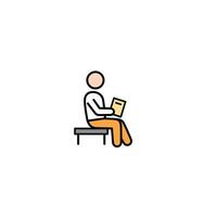 A man sitting on a chair with a book in his lap vector