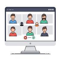 A computer screen with people on it vector