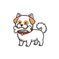 A cartoon dog with a bone in its mouth vector