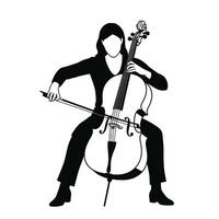 Cello player silhouette vector
