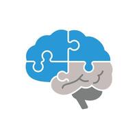 A brain with pieces of puzzle in it vector