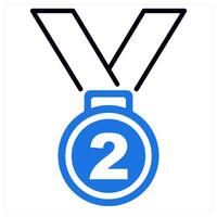 Medal and trophy icon in blue color vector