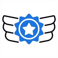 Badge and progress icon in blue color vector