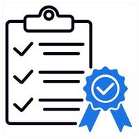 Qualified icon in blue color vector