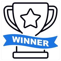 Winner icon in blue color vector