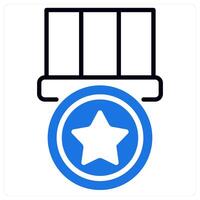 Badge and excellence icon in blue color vector