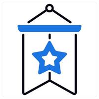 Flag icon and symbol in blue color vector