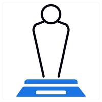 Award and champion icon in blue color vector