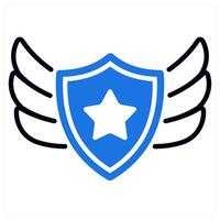 Shield icon in blue color vector