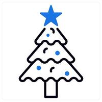 Christmas Tree icon in blue color vector
