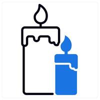 Christmas Candle icon in blue color vector