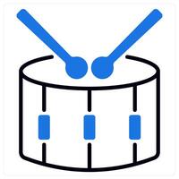 Drum icon in blue color vector