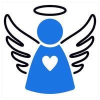 Angel icon in blue color vector