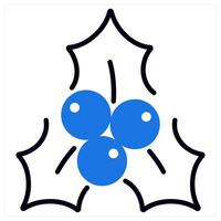 Holly icon in blue color vector