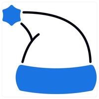 Santa Hat icon in blue color vector