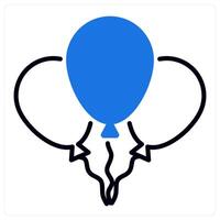 Balloon icon in blue color vector